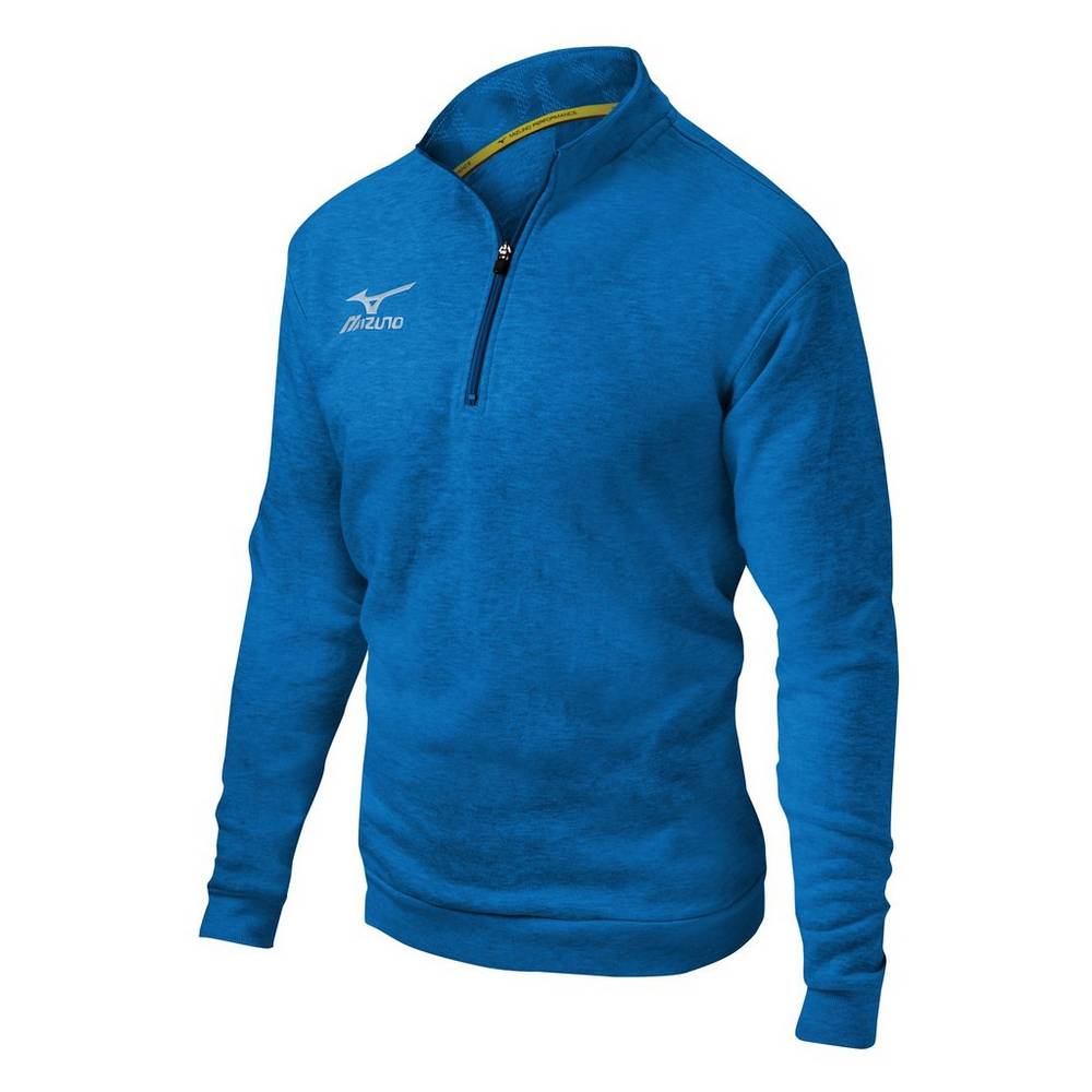 Mizuno 1/2 Zip Fleece - Erkek Pullover - Mavi Türkiye (CRGJTP-259)